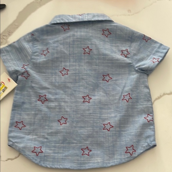 Cat & Jack Blue Star Pattern Shirt 3-6 months - Picture 4 of 4